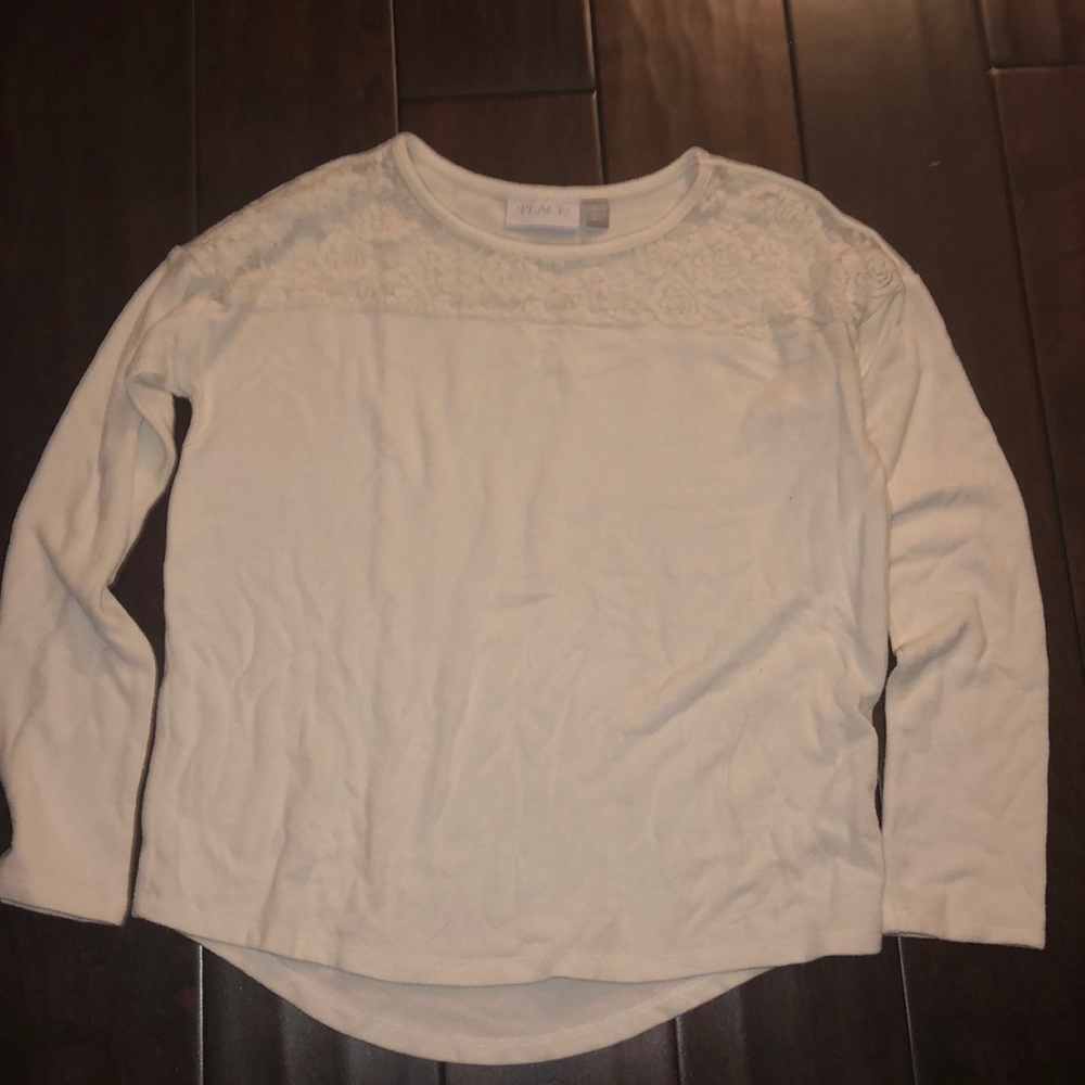 place white lace t shirt kids